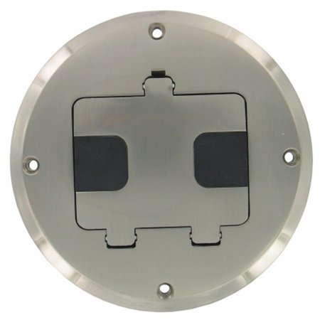 VORTEX Electrical Box Cover, 1 Gang, Round, Receptacle VO333565